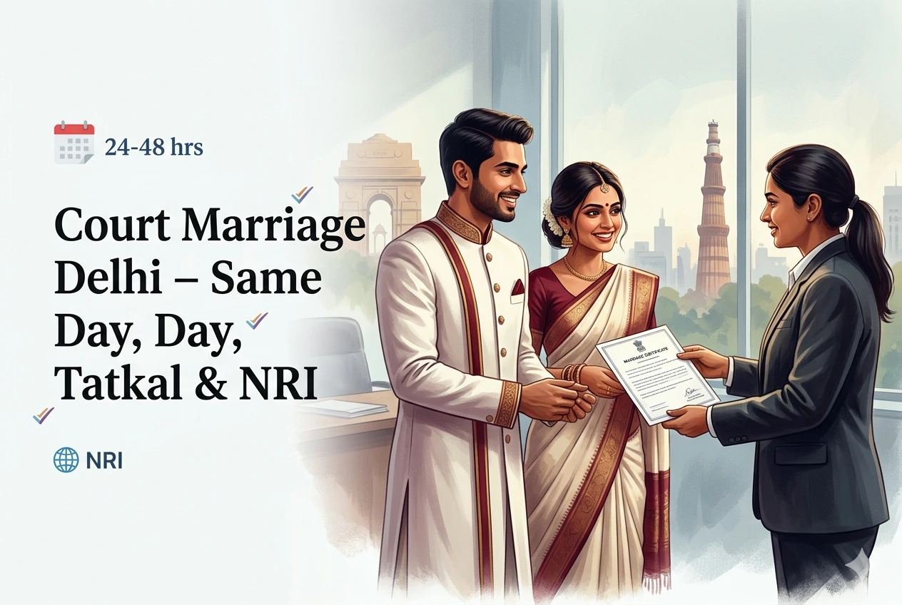Court marriage registration in Delhi – same day, tatkal and NRI court marriage services by NeroDocs
