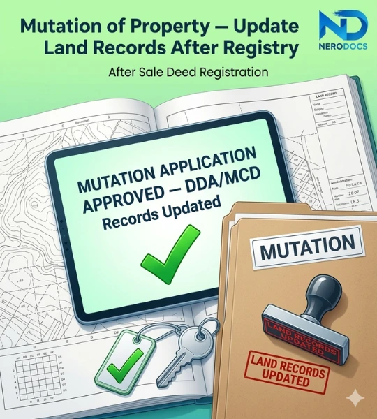 Mutation of property after sale deed registration in Delhi by NeroDocs