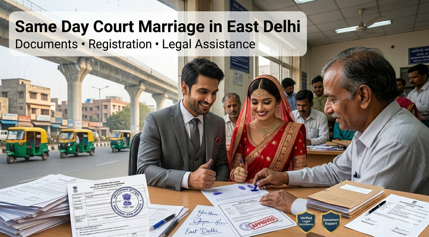 Same Day Court Marriage in East Delhi 2026 | Documents, Fees & Registration Process